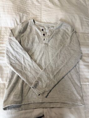Cat & Jack Heather Gray Henley Long Sleeve Top